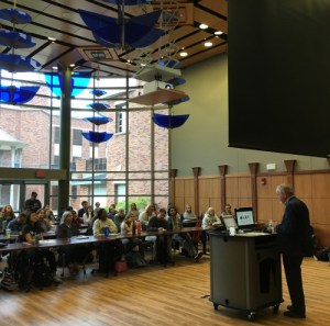 Dr. Bruce Link giving a talk on stigma and mental health